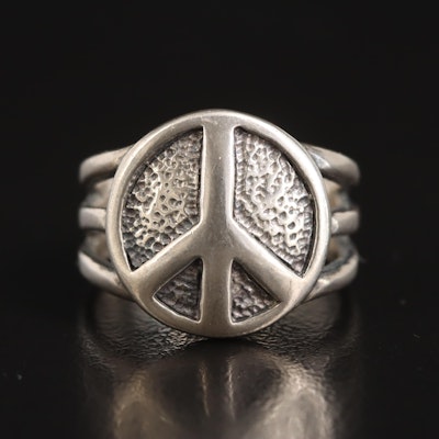 Silpada Sterling Peace Sign Ring