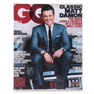 Matt Damon Signed GQ Magazine Cover Giclée in Frame