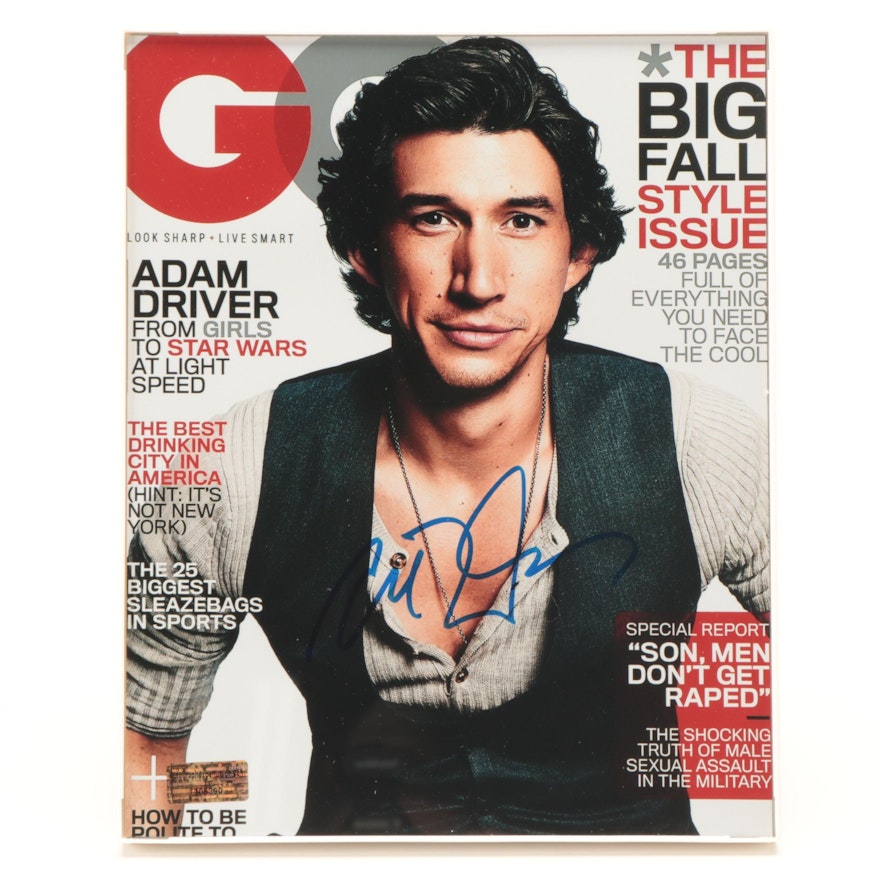 Adam Driver Signed GQ Magazine Cover Giclée in Frame
