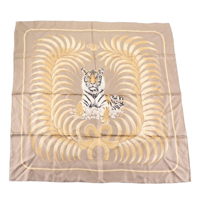 Hermès "Tigre Royal" Scarf 90 in Silk Twill