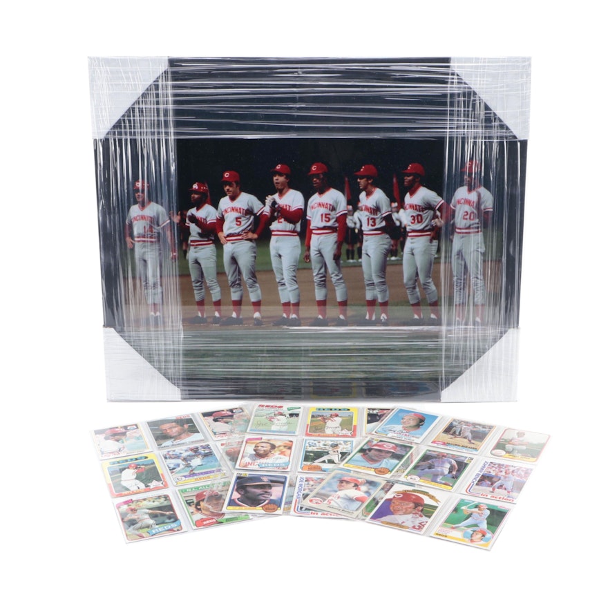Cincinnati Reds Big Red Machine Framed Giclée with Topps, More Baseball Cards