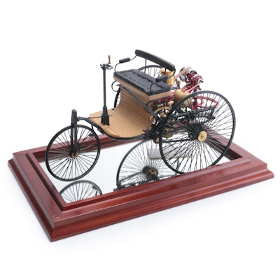Franklin Mint 1886 Benz Patent Motorwagen Model Car with Mirrored Stand
