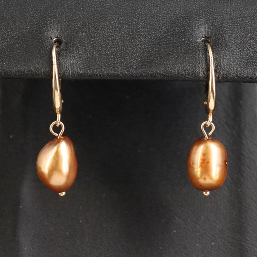 14K Baroque Pearl Earrings