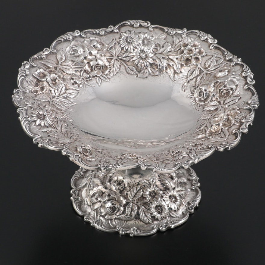 S. Kirk & Son Co. "Repousse" Sterling Silver Compote, Late 19th/ Early 20th C.
