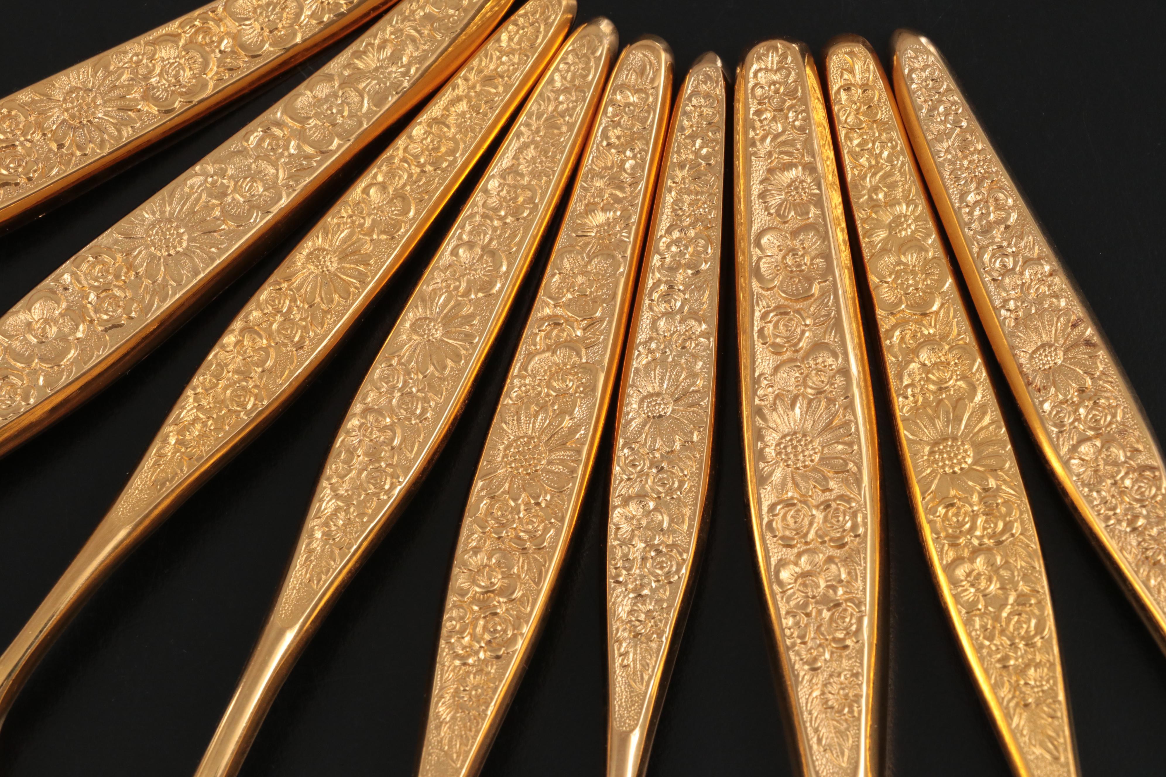Present VIP "Golden Marguerite" Gold Electroplate Flatware EBTH