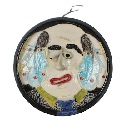 Cubist Style Portrait Pottery Wall Hanging, 2015