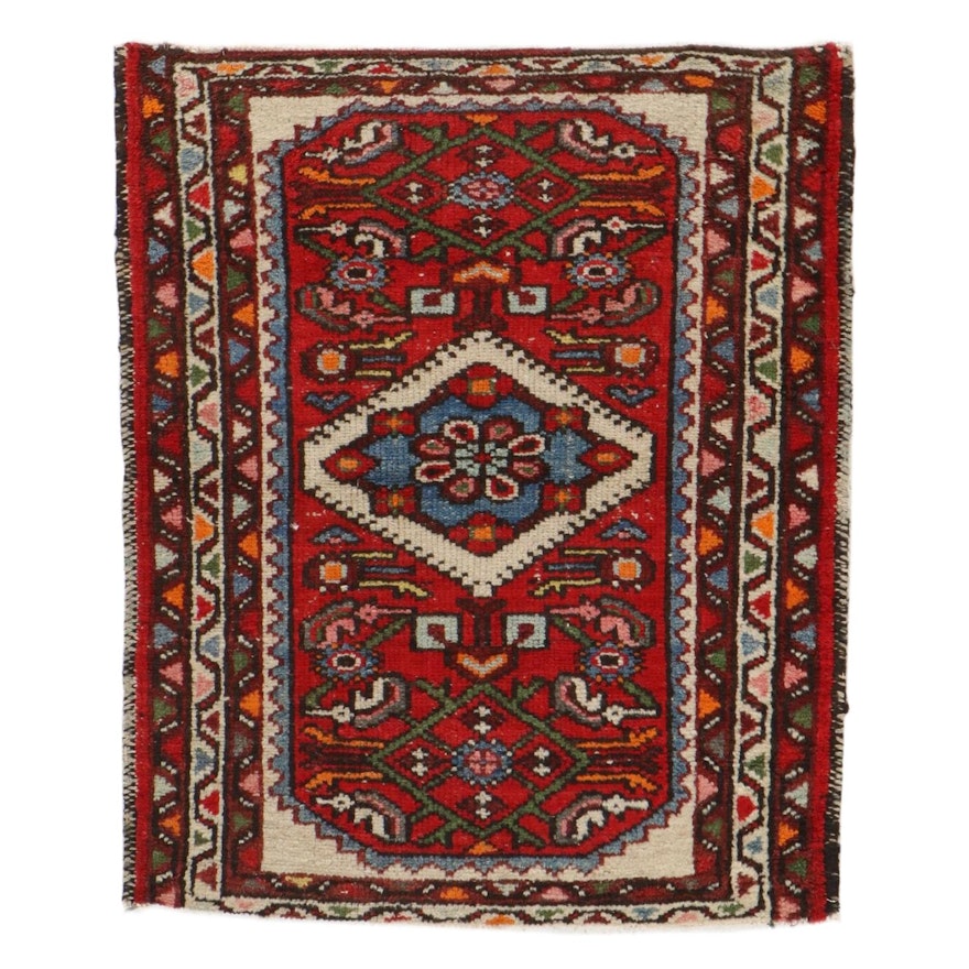 2'1 x 2'7 Hand-Knotted Persian Hamadan Accent Rug, Circa 1920s