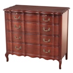 Permacraft Louis XV Style Cherrywood Four-Drawer Serpentine Bedside Chest