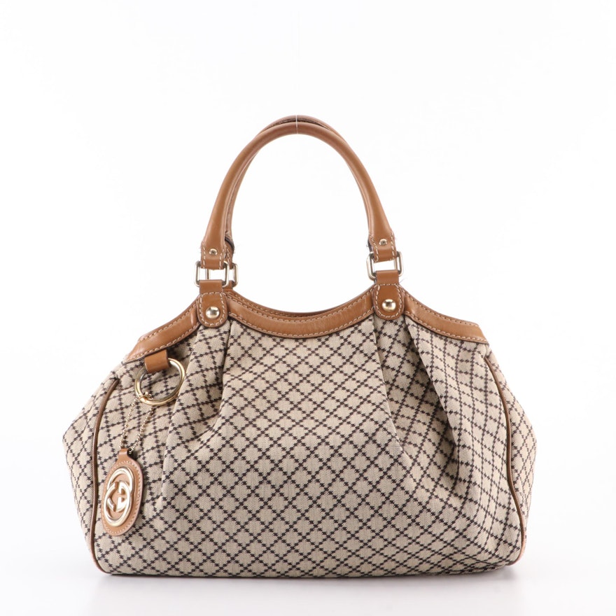 Gucci Sukey Bag in Diamante Canvas with Leather Trim