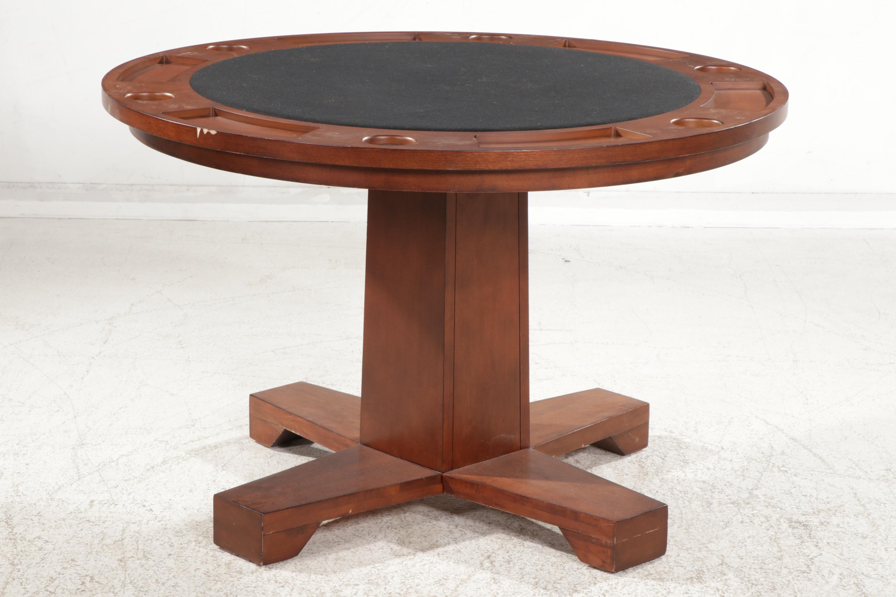 American Heritage Convertible Poker Table and Four Adjustable Rolling