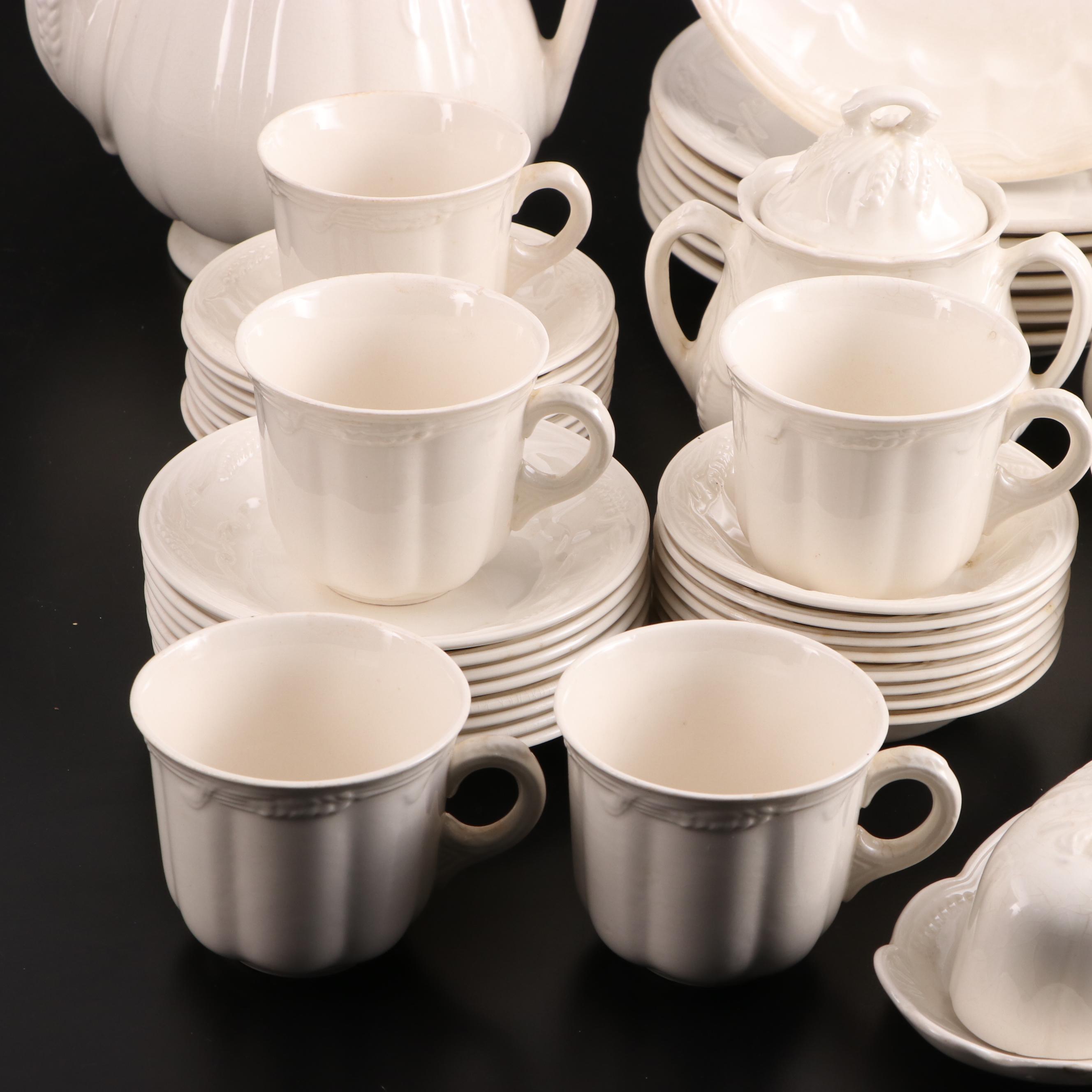 Royal Crownford Ironstone "Wheat" Dinnerware and Coffee Service EBTH