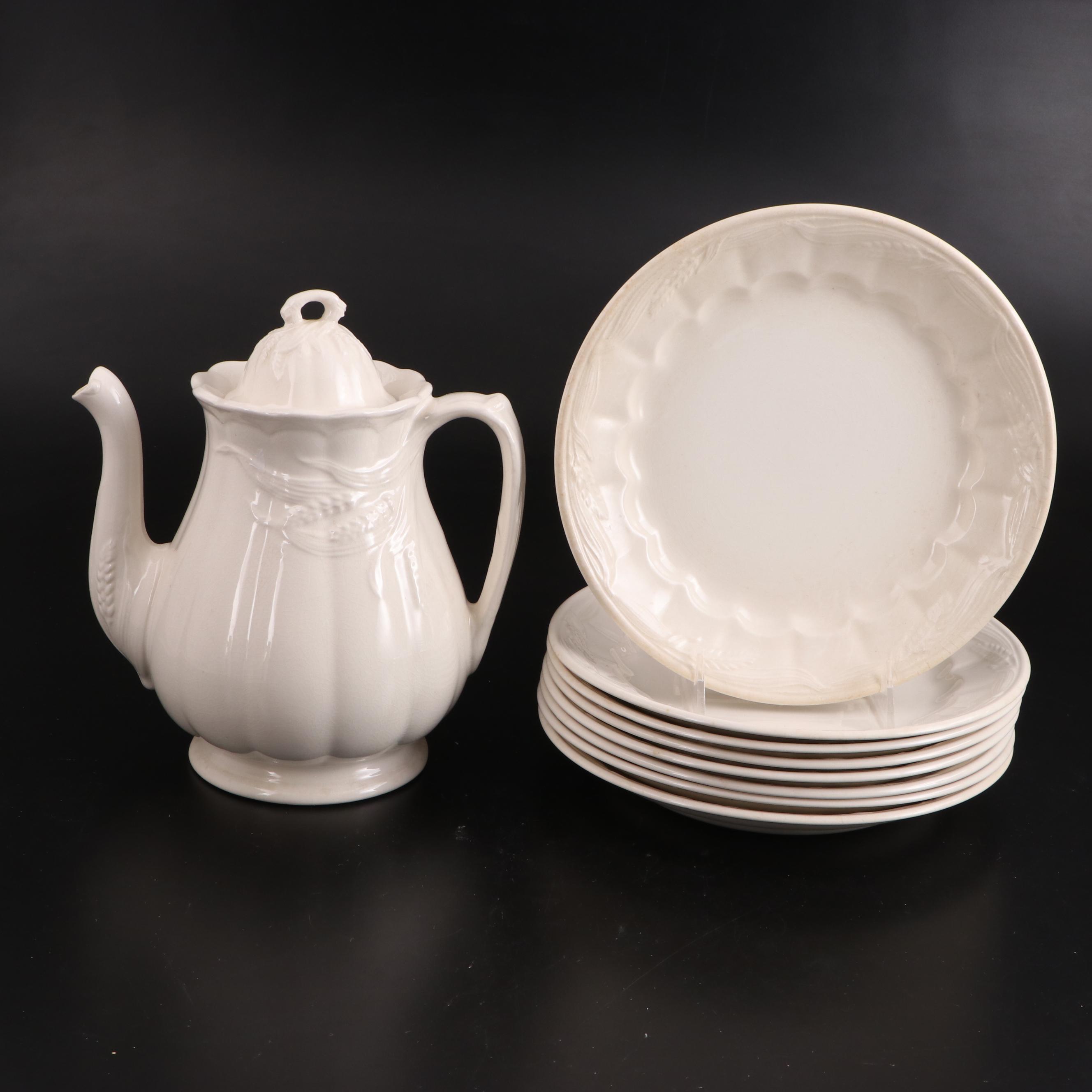 Royal Crownford Ironstone "Wheat" Dinnerware and Coffee Service EBTH