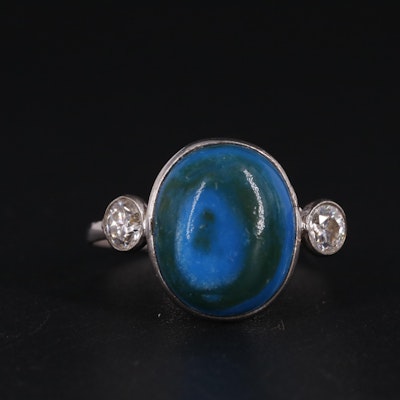 14K Opal and Moissanite Ring