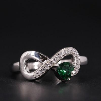 Emerald Heart Infinity Ring