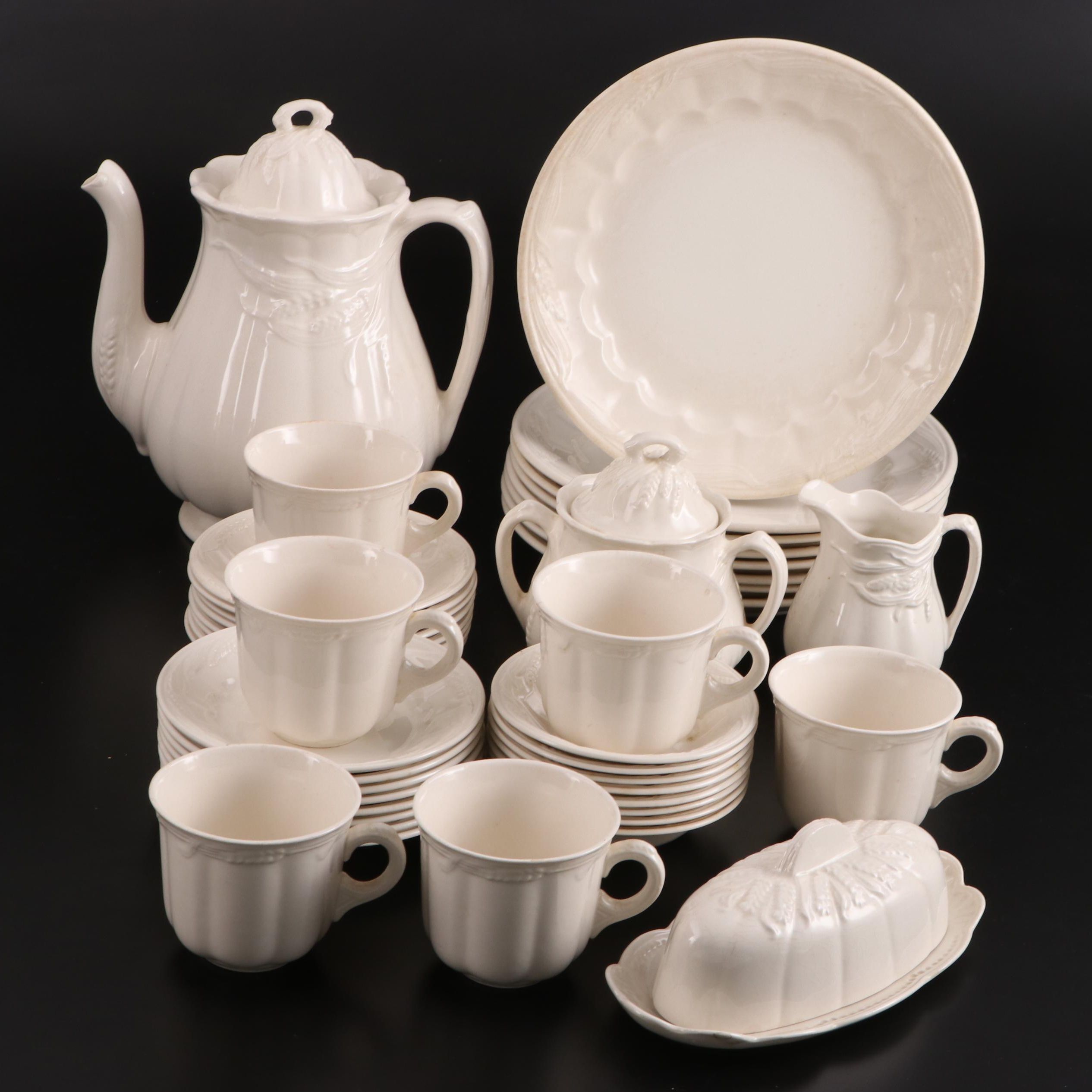 Royal Crownford Ironstone "Wheat" Dinnerware and Coffee Service EBTH