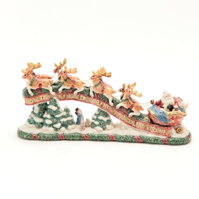 Fitz and Floyd Ceramic Santa Claus and Reindeer
