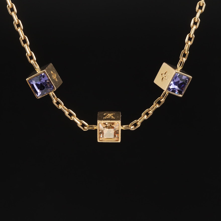 Louis Vuitton "Collier Gamble" Crystal Necklace