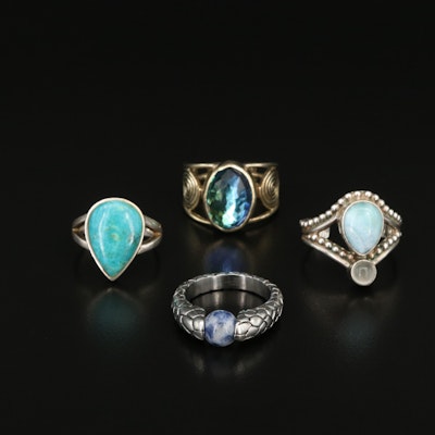 Sterling Larimar, Lapis Lazuli and Rhinestone Ring Selection