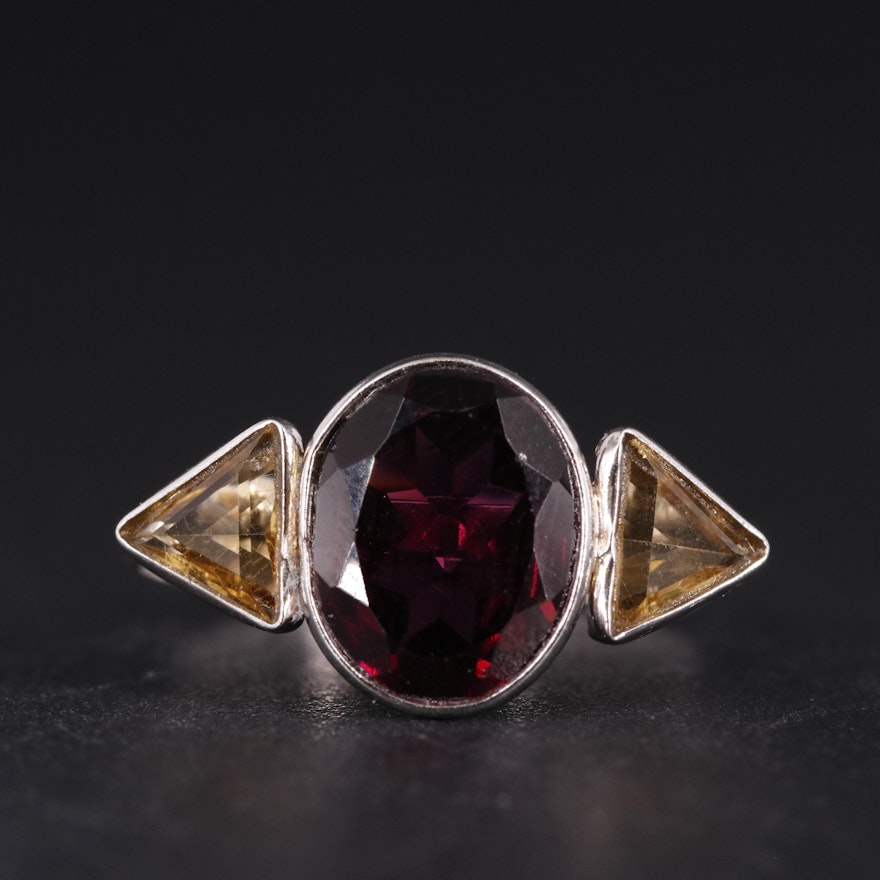 14K Ruby and Citrine Ring