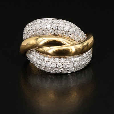 Sterling 1.03 CTW Diamond Crossover Style Ring