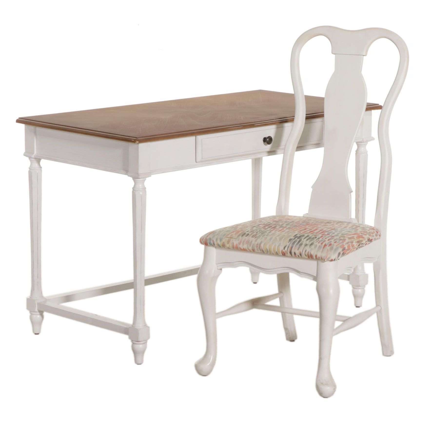 Office Star WhiteFinished "Medford" Writing Desk and Queen Anne Style