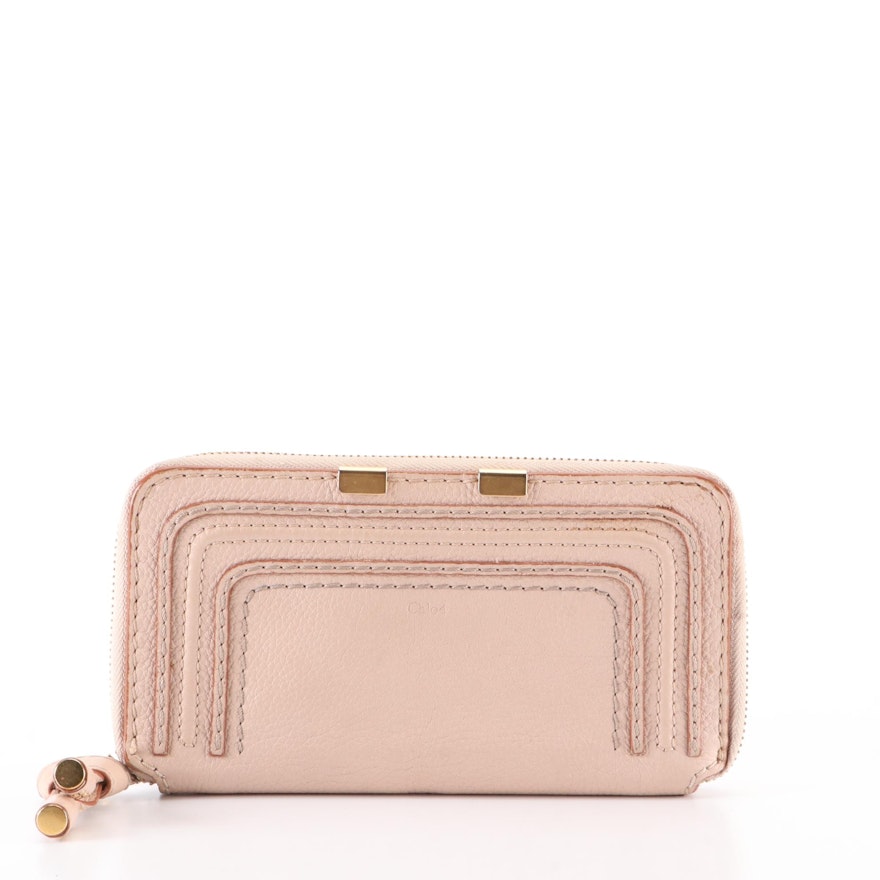 Chloé Marcie Zip-Around Continental Wallet in Grained Leather