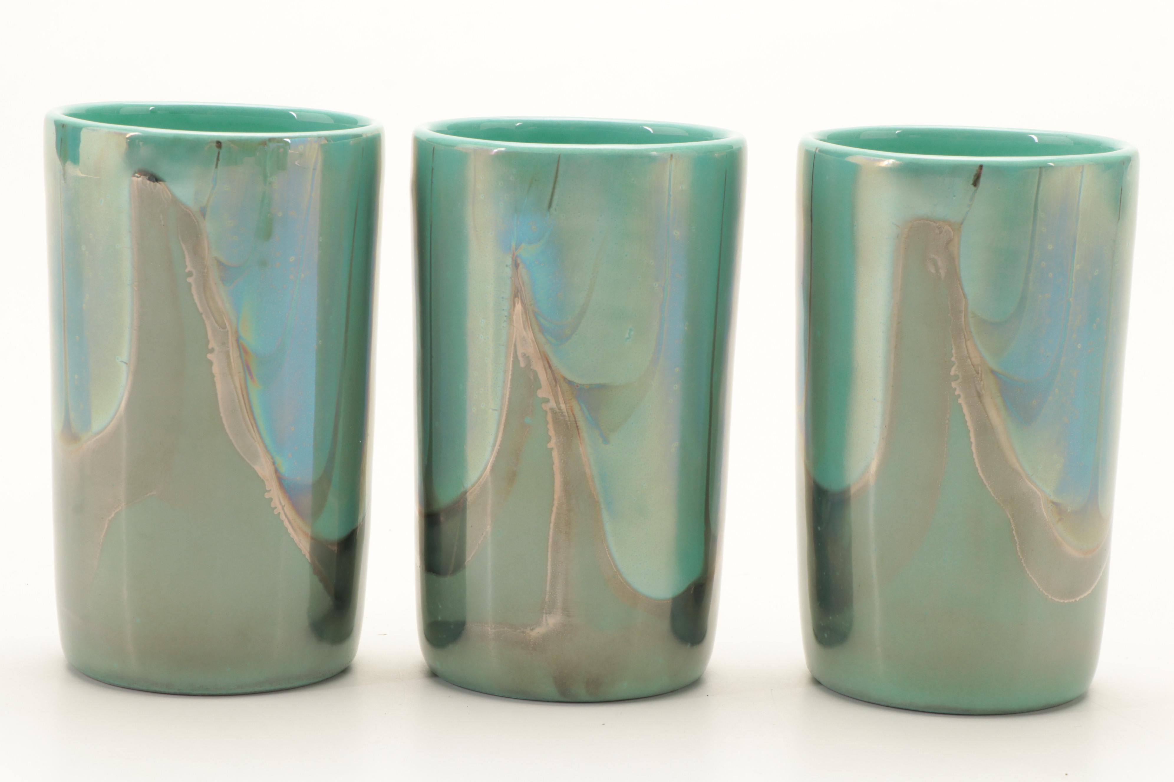 Iridescent Green Ceramic Bathroom Accessories EBTH