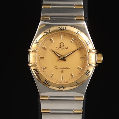 Omega Constellation 18K and Stainless Steel Quartz Wristwatch
