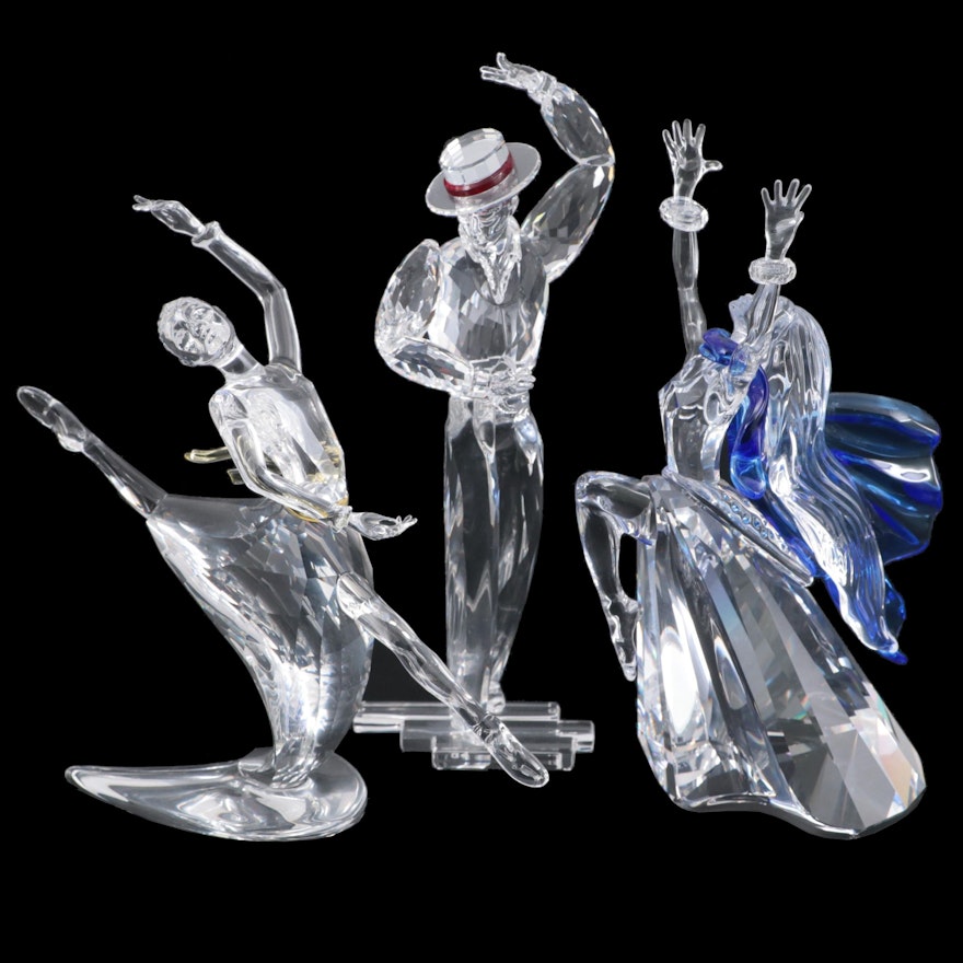 Swarovski Magic of Dance "Isadora," "Antonio," and "Anna" Crystal Figurines
