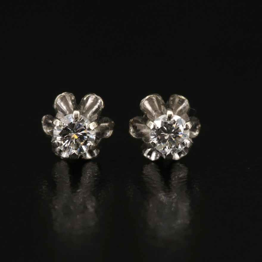 14K 0.16 CTW Diamond Buttercup Stud Earrings
