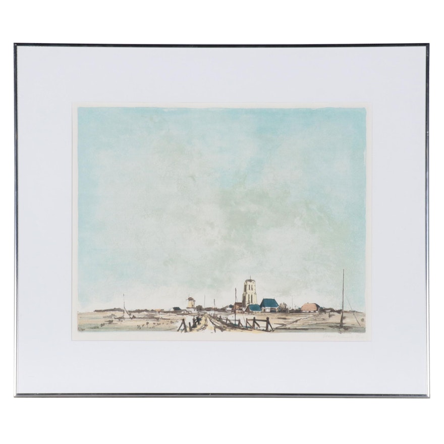 Feliciano Siewert Landscape Lithograph, Late 20th Century