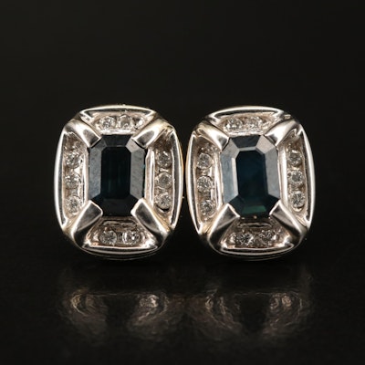 14K Sapphire and Diamond Earrings