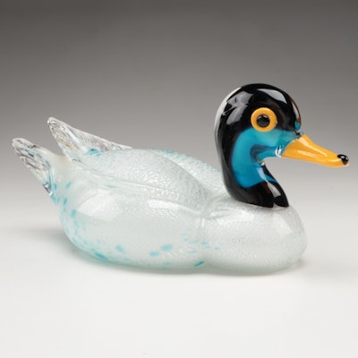 Art Glass Duck Figurine