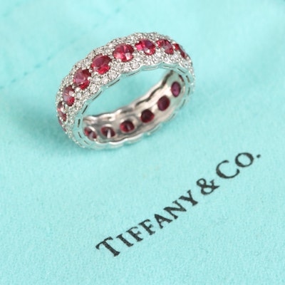 Tiffany & Co. Platinum Ruby and Diamond Eternity Band