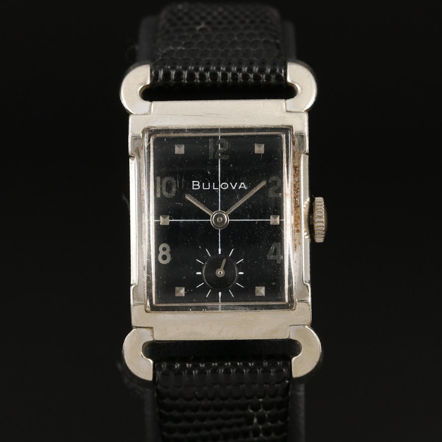 Vintage Bulova Black Dial Wristwatch