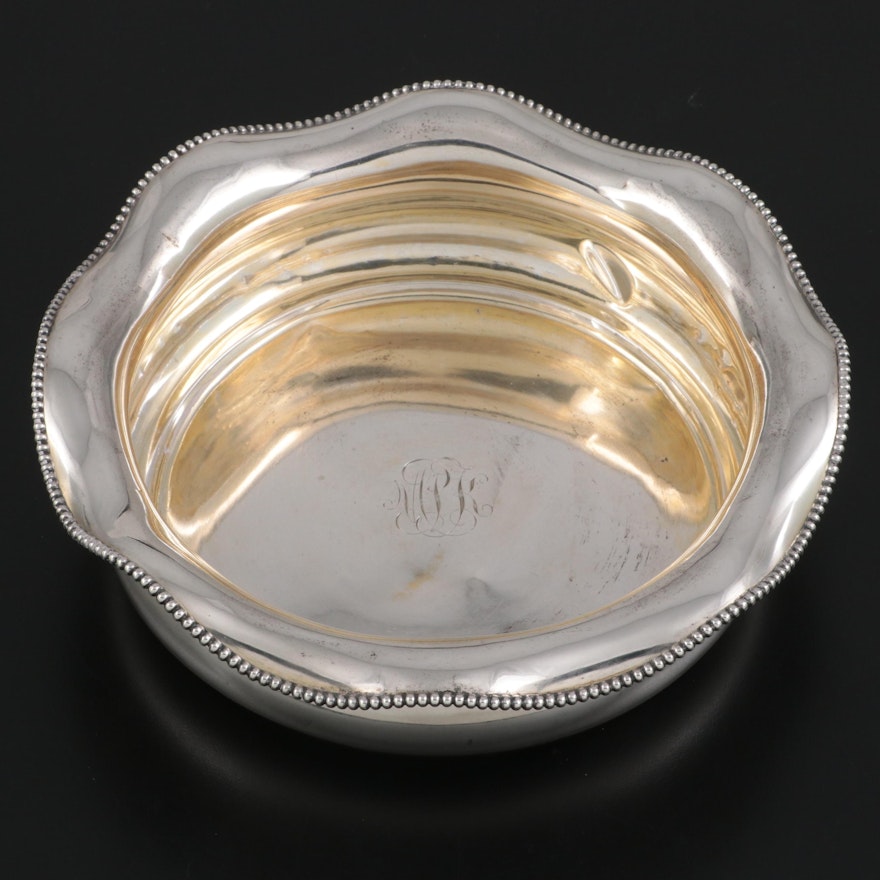 Simpson, Hall, Miller & Co. Sterling Silver Beaded Wave Edge Bowl, Late 19th C.