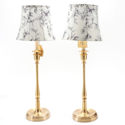 Ralph Lauren Candlestick Style Console Table Lamps