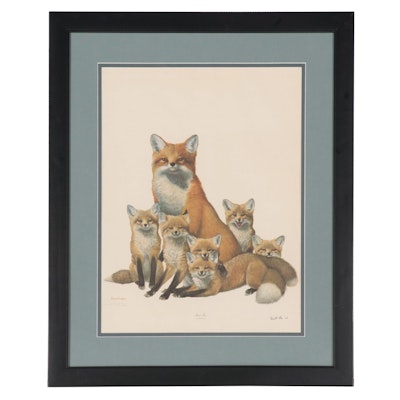 Ray Harm Offset Lithograph "Red Fox"