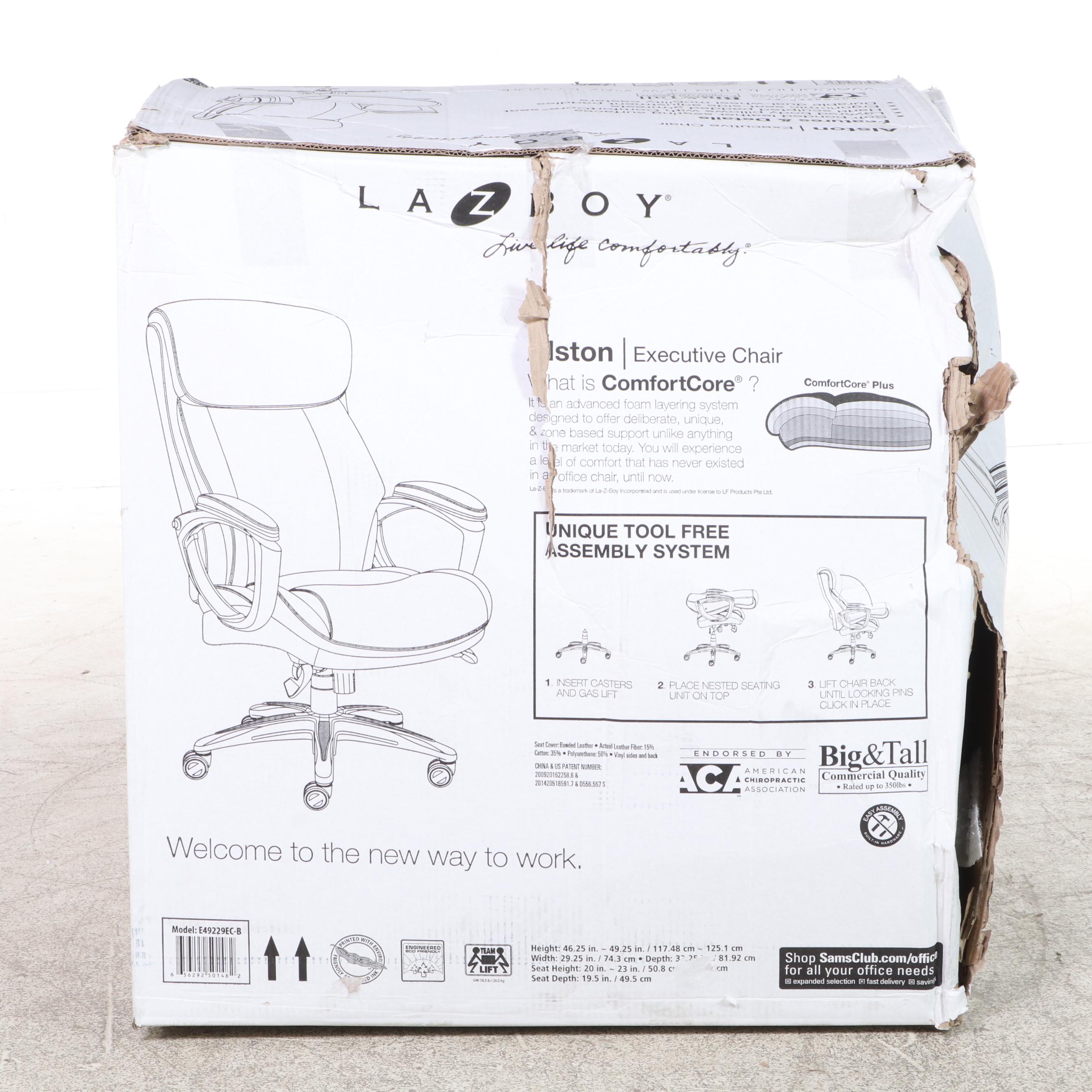 LaZBoy Alston Big & Tall Executive Chair EBTH