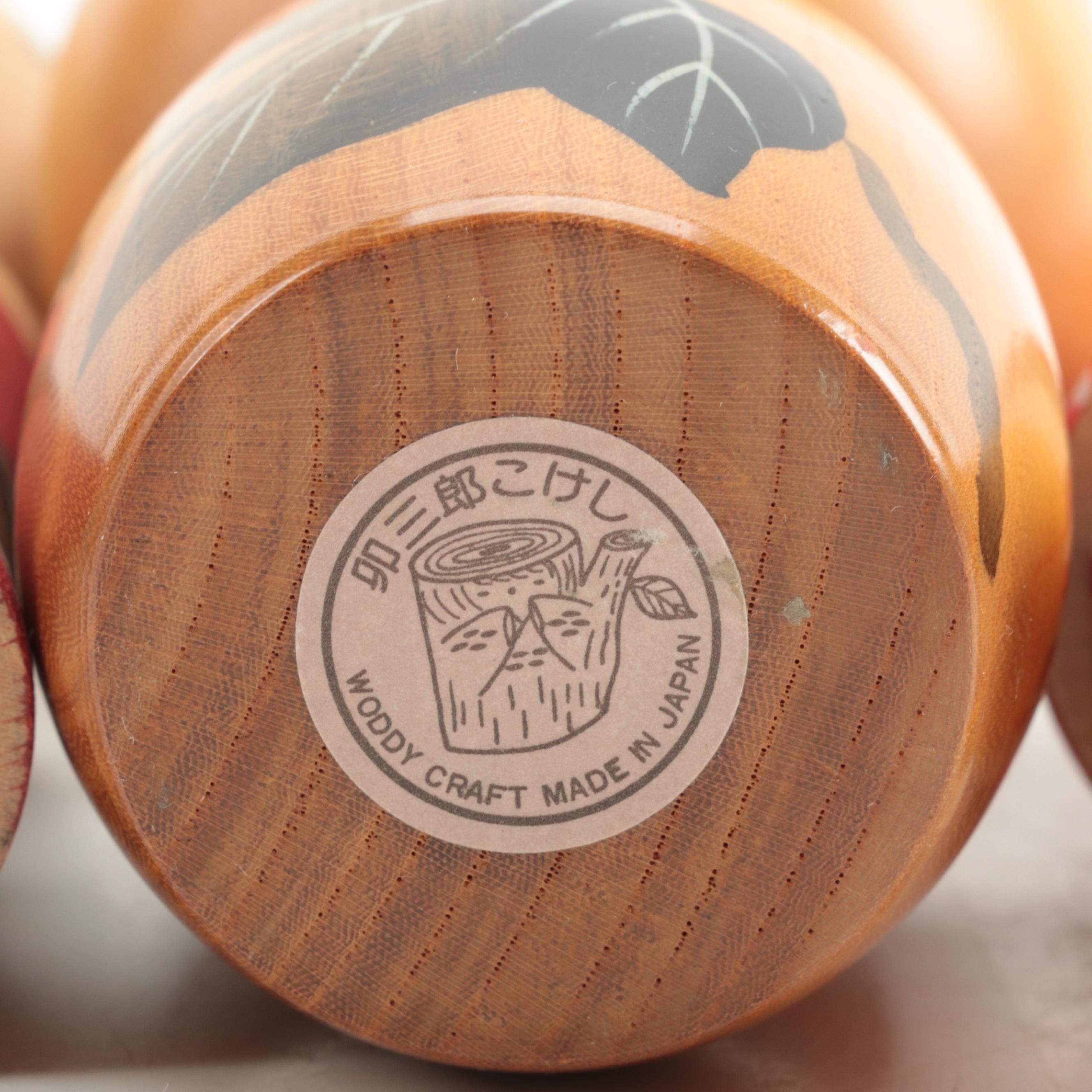 Japanese HandPainted Wooden Kosheki Dolls EBTH