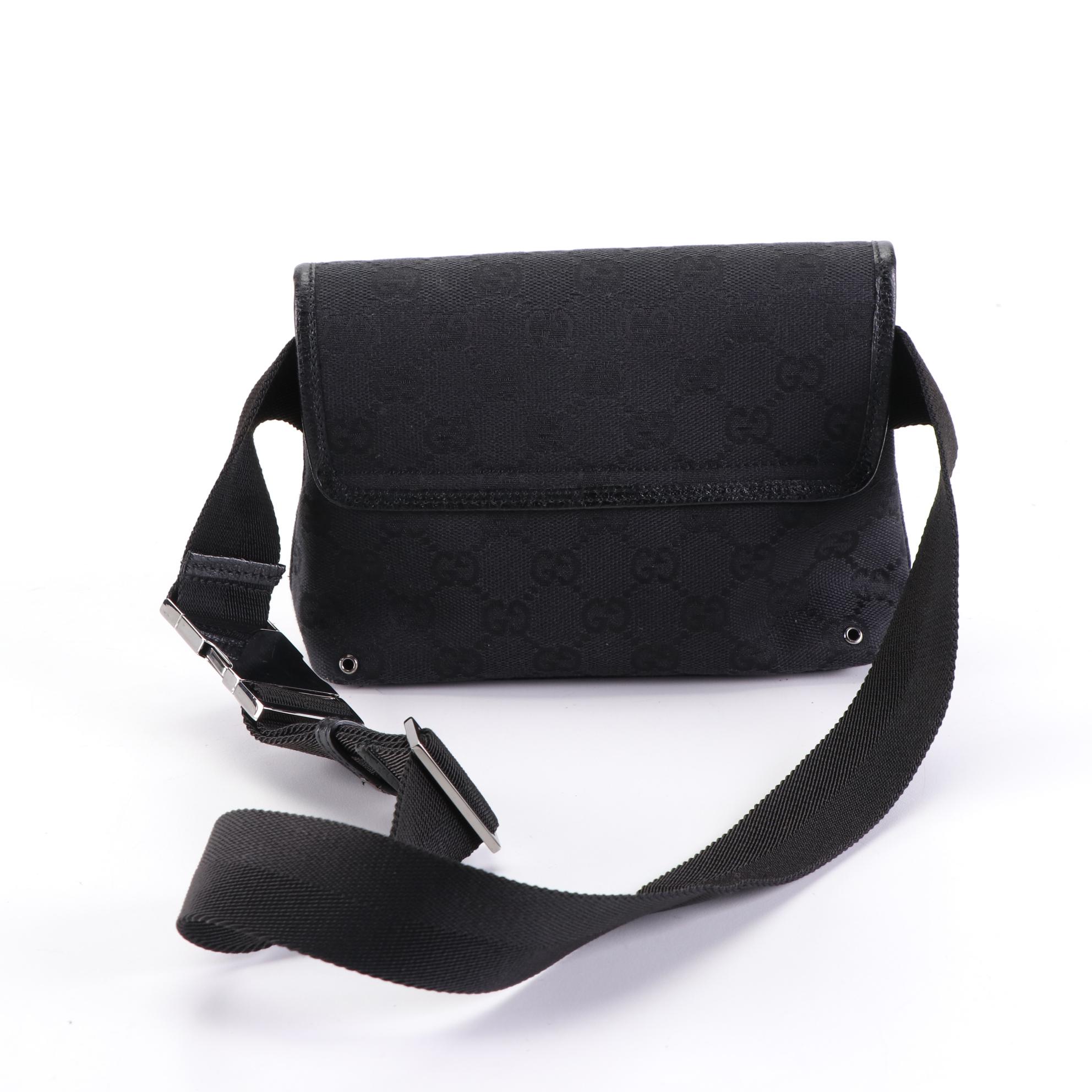 Gucci Belt Bag in Black GG Canvas with Leather EBTH