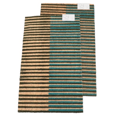 1'6 x 2'6 Pair of Project 62 Machine Made Striped Coir Doormats