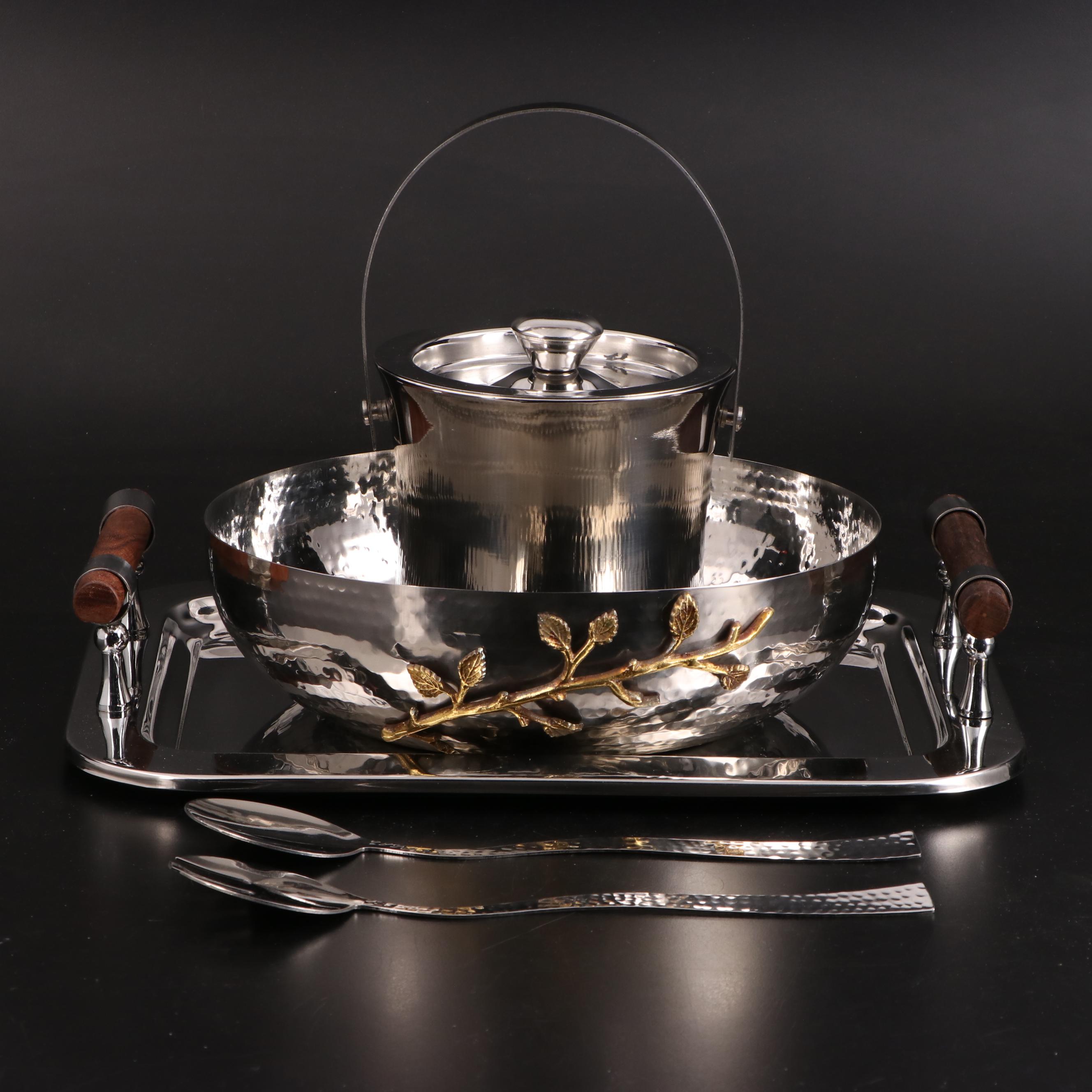 Elegance Ice Bucket with Salad Bowl and Serving Tray EBTH