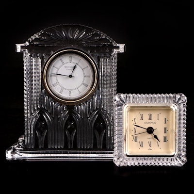 Waterford Crystal "Westminster" and Shannon Crystal Desk Clocks