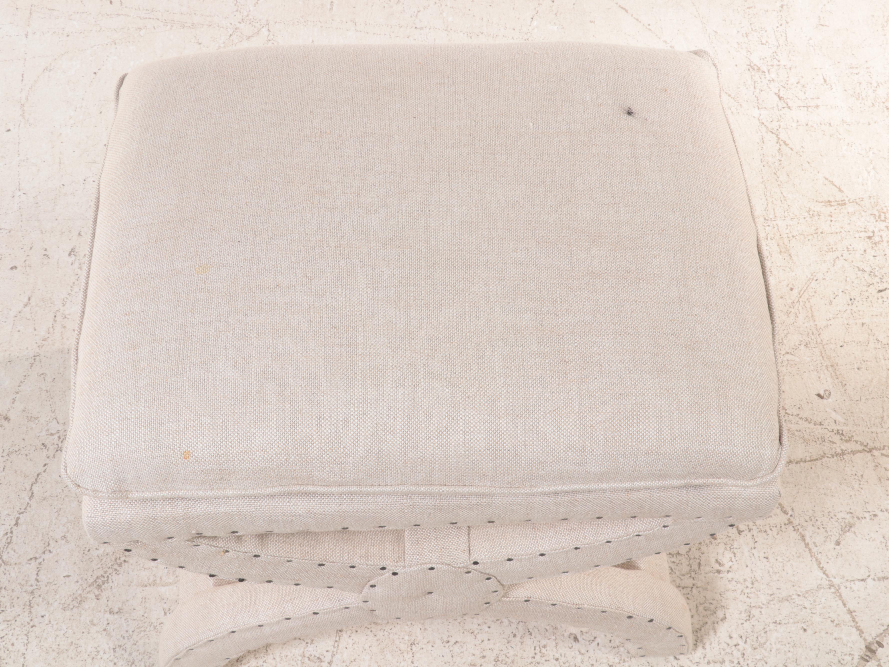 Restoration Hardware LinenUpholstered "Toscane" Ottoman EBTH