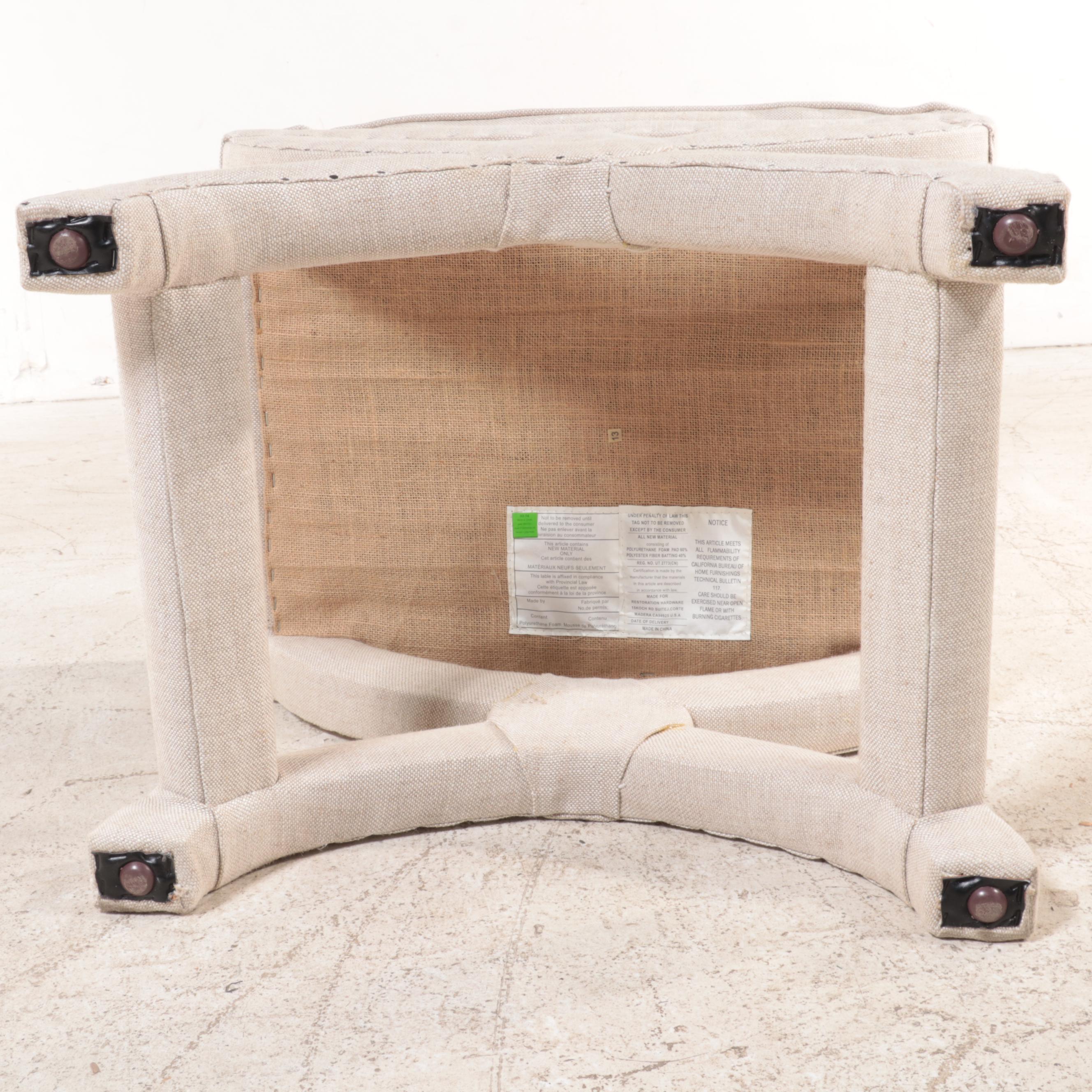 Restoration Hardware LinenUpholstered "Toscane" Ottoman EBTH