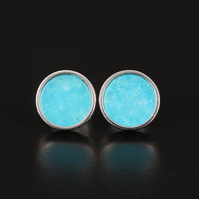 Sterling Quartzite Button Earrings