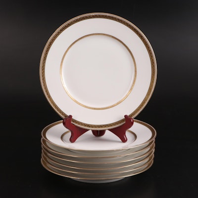 L. Bernardaud & Co. Limoges "Rhapsody" Gold Encrusted Luncheon Plates