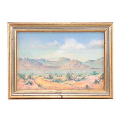 Bell Isaac Landscape Oil Painting "Desert Road"