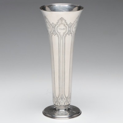 Tiffany & Co Art Deco Sterling Silver Trumpet Vase